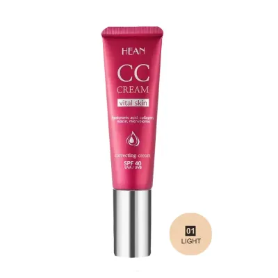 CC-крем Hean Vital Skin SPF40 легкий с покрытием, увлажняющий, оттенок 01 Light, 30 мл