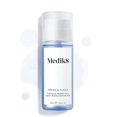 Тоник для лица Medik8 Press&Clear Exfoliating 2% BHA отшелушивающий, с салициловой кислотой, для кожи с несовершенствами, 150 мл