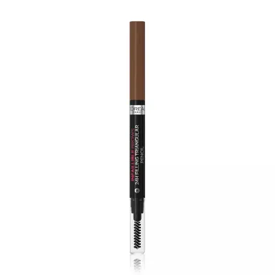 Карандаш для бровей L'Oreal Paris Infaillible Brows 24H Filling Triangular автоматический, треугольный грифель и щёточка, оттенок Light Brunette, 1 мл