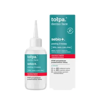 Пилинг для лица Tolpa Dermo Face Sebio+ с 3 кислотами, для кожи с несовершенствами, 50 мл