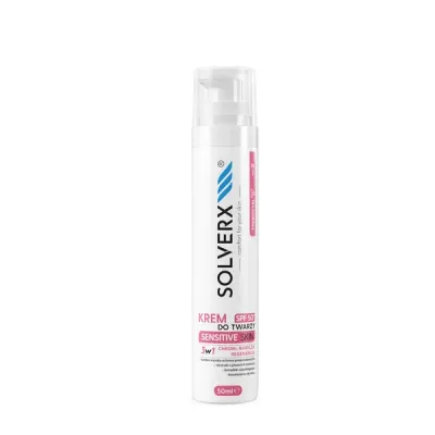 Крем солнцезащитный для лица Solverx Sensitive Skin SPF 50+ увлажняющий, 50 мл