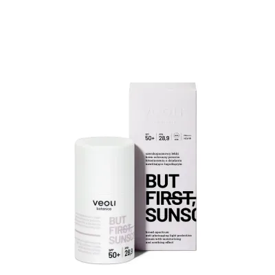 Крем солнцезащитный для лица Veoli Botanica But First Sunscreen SPF 50+ лёгкий под макияж, 50 мл