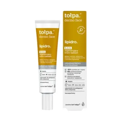 Крем для ухода за кожей Tolpa face lipidro S.O.S. крем-бальзам восстанавливающий для лица, век и губ, 40 мл