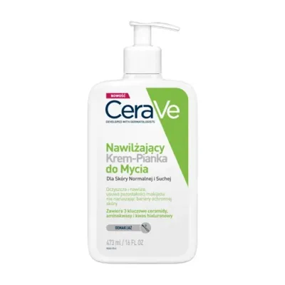 Крем-пенка для умывания CeraVe Hydrating Cream-to-Foam увлажняющая, с церамидами, для нормальной и сухой кожи, 473 мл