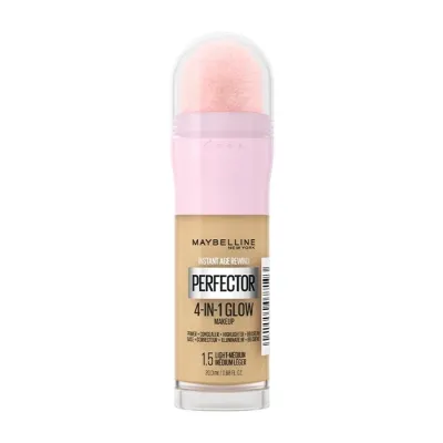Тональное средство Maybelline Instant Perfector 4in1 Glow 1,5 Fair Light Medium сияющий финиш, лёгкое покрытие, губка-аппликатор, 20 мл