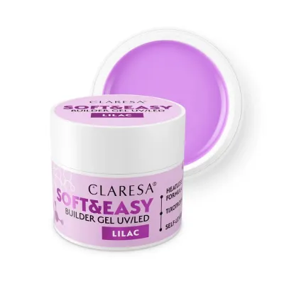 Гель строительный Claresa Nails Soft&Easy Builder Gel Lilac сиреневый, без опила и топа, 90 г