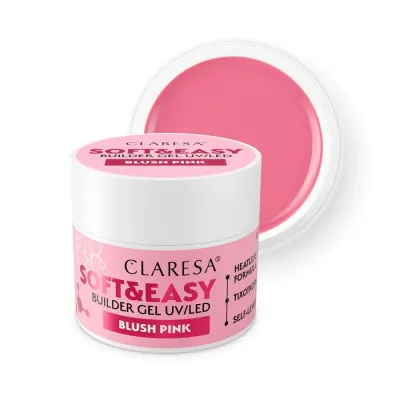 Гель для наращивания ногтей Claresa Nails Soft and Easy Builder Gel камуфлирующий розовый, без опила, BLUSH PNK, 45 г