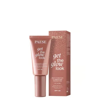 Тональная основа Paese Get The Glow Look сияющая многофункциональная, оттенок 2N Sand Beige, лёгкое покрытие, 30 мл