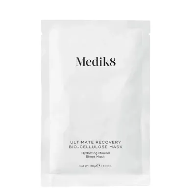 Маска для лица Medik8 Ultimate Recovery Bio-Cellulose биоцеллюлозная с гиалуроновой кислотой, успокаивающая, 6 шт