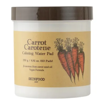 Патчи для лица Skinfood Carrot Carotene Calming Water Pad тонизирующие увлажняющие с экстрактом моркови, 60 шт, 250 г