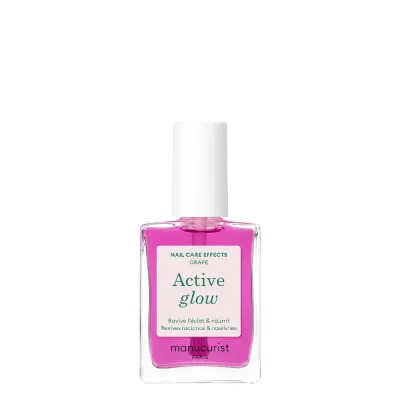 Лак для ногтей Manucurist Active Glow Grape ухаживающий, прозрачный с фиолетовым подтоном, 15 мл