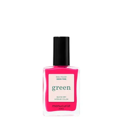 Лак для ногтей Manucurist Green Neon Pink неоновый розовый, веганская формула, 15 мл