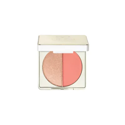 Хайлайтер и румяна Dessi Cosmetics La Dolce Vita Glow and Blush Perla/Venezia жемчужное сияние, дуо-палетка, 12 г