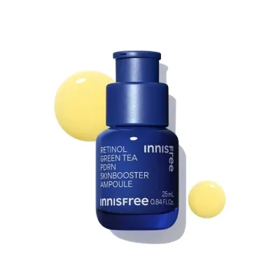 Сыворотка для лица innisfree Retinol Green Tea PDRN Skin Booster Ampoule с ретинолом и ниацинамидом, против морщин, 25 мл