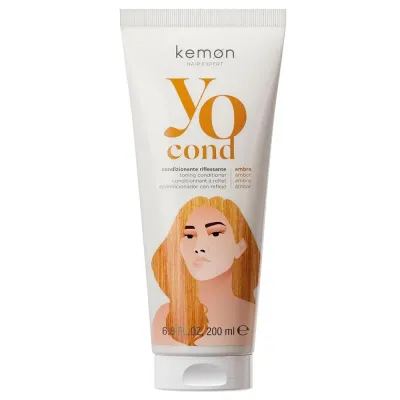 Кондиционер для волос тонирующий Kemon Yo Cond оттенок Amber янтарный, обновление цвета за 3 минуты, 200 мл