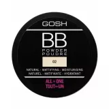 Пудра прессованная Gosh BB Powder 02 Sand лёгкое покрытие, матирующая, 6,5 г — фото 1