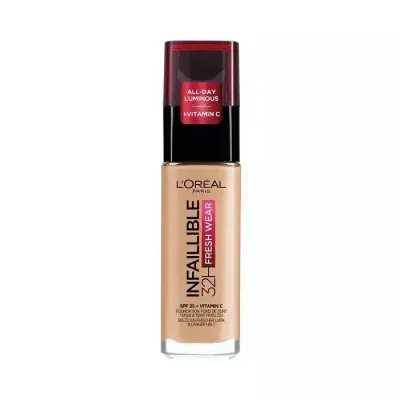 Тональный крем для лица L'Oreal Paris Infallible 32H Fresh Wear 200 Natural Linen стойкий, SPF 25, 30 мл