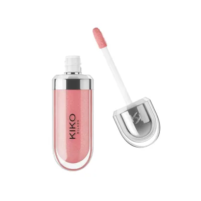 Блеск для губ KIKO Milano 3D Hydra Lipgloss смягчающий розовый, объёмный глянец 3D, оттенок 07 Pink Magnolia, 6.5 мл