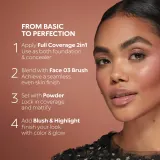 Тональный крем и консилер KIKO Milano Full Coverage 2-In-1 плотное покрытие, матово-сатиновый финиш, оттенок Cool Rose 20, 25 мл — фото 8