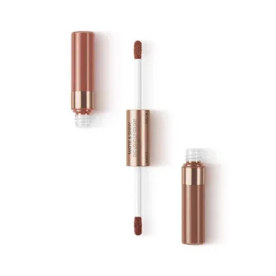 Помада для губ жидкая KIKO Milano Matte & Shiny Duo Liquid Lip Colour 04 Middle Earth матовая и глянцевая 2 в 1, 7 мл