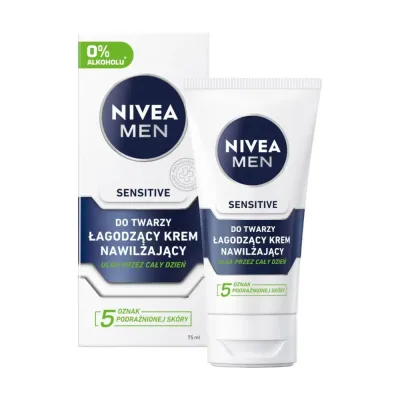 Крем для лица мужской NIVEA Men Sensitive успокаивающий увлажняющий, для чувствительной кожи, без отдушек, 75 мл