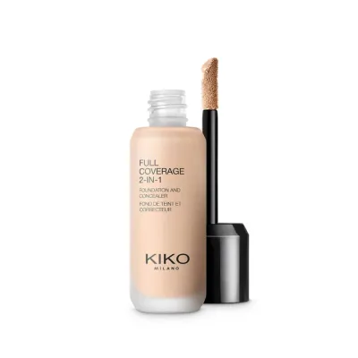 Тональный крем KIKO Milano Full Coverage 2-In-1 Foundation & Concealer N01 Neutral 01 светлый нейтральный, плотное покрытие, 25 мл