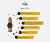 Презервативы Unimil Skyn Intense Feel нелатексные из полиизопрена, с точечной текстурой и смазкой, ширина 53 мм, 36 шт — фото 2