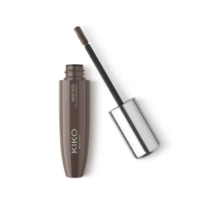 Тушь для ресниц KIKO Milano Maxi Mod Colour Mascara 02 Brown коричневая объёмная, маленькая щёточка, 12 мл