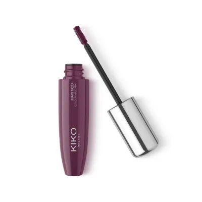 Тушь для ресниц KIKO Milano Maxi Mod Colour Mascara 03 Plum сливовая цветная, мини-аппликатор, 12 мл