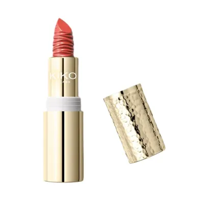 Помада для губ KIKO Milano Gold Reflections Gleam & Care 06 Exotic Watermelon кремовая с SPF 30, арбузный оттенок, 3,5 г