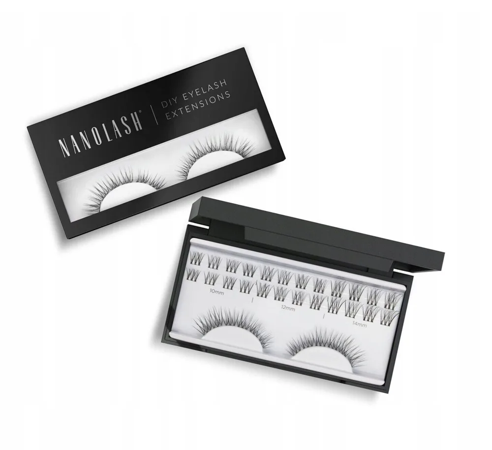 Накладные ресницы пучками Nanolash DIY Eyelash Extensions Innocent, набор с бондером, силером и ремувером, стойкость до 7 дней, 36 пучков