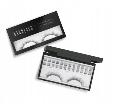 Накладные ресницы пучками Nanolash DIY Eyelash Extensions Innocent, набор с бондером, силером и ремувером, стойкость до 7 дней, 36 пучков