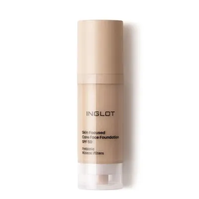 Тональный крем Inglot Skin Focused ухаживающий SPF 50+, фарфоровый оттенок 303 Porcelain Beige, 30 мл