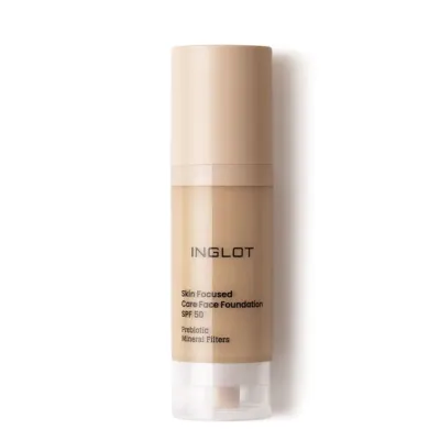Тональный крем Inglot Skin Focused ухаживающий SPF 50+, оливковый подтон, оттенок 308 Medium Olive, 30 мл