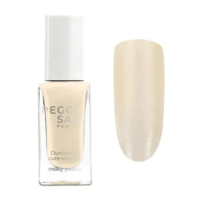 Покрытие для ногтей Peggy Sage Milky Peach ухаживающее, молочно-персиковый оттенок, сушка на воздухе, 11 мл