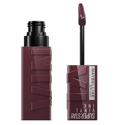 Помада для губ жидкая Maybelline Super Stay Vinyl Ink стойкая глянцевая, оттенок 135 Fearless, 4.2 мл