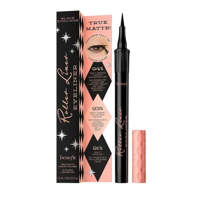 Подводка для глаз Benefit Roller Liner матовая жидкая в фломастере, водостойкая, оттенок Black, 1 мл