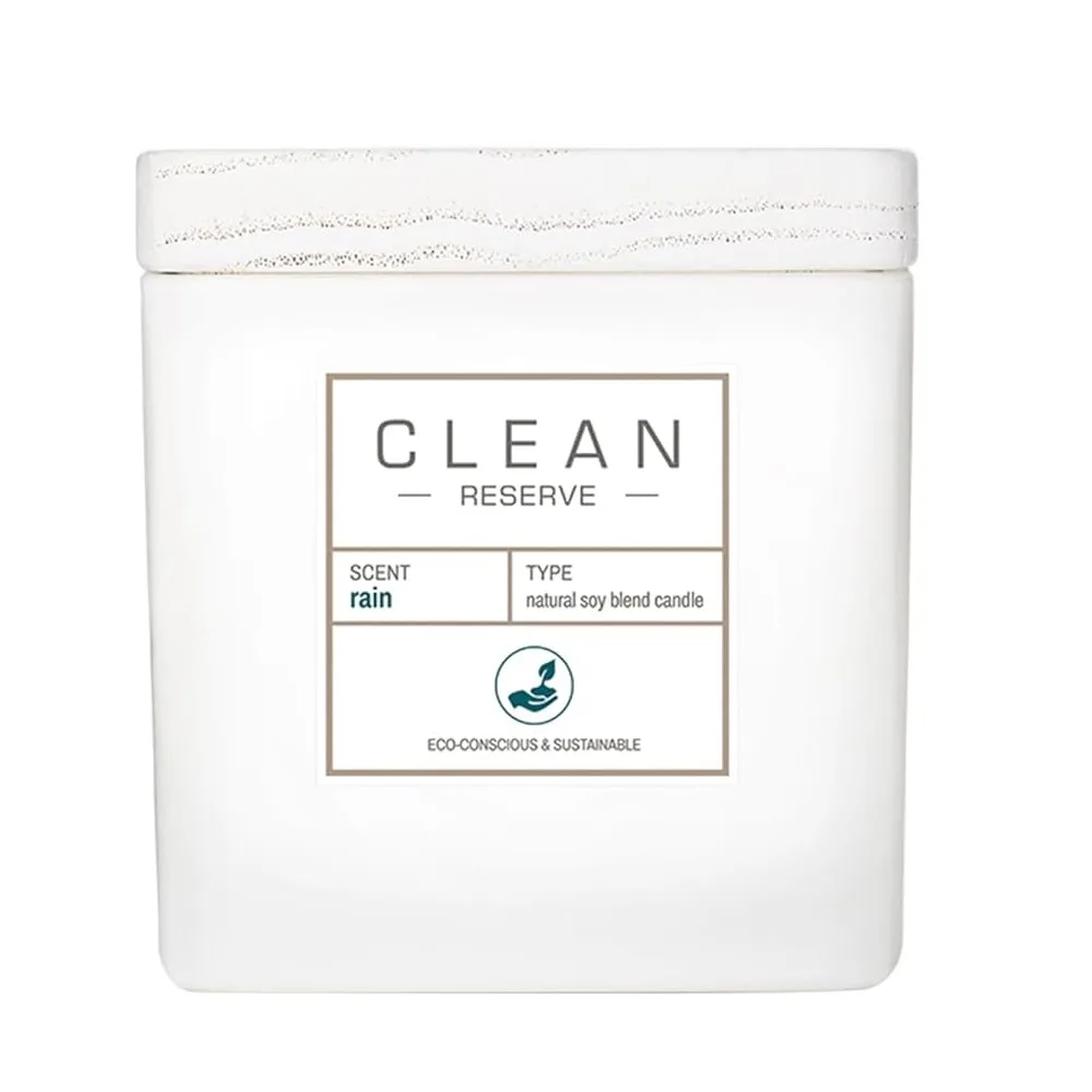 Свеча ароматическая Clean Reserve Rain соевый воск, прохладный фруктовый аромат дождя, 227 г