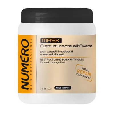 Маска для волос Numero Restructuring Mask With Oats восстанавливающая с овсом, 1000 мл