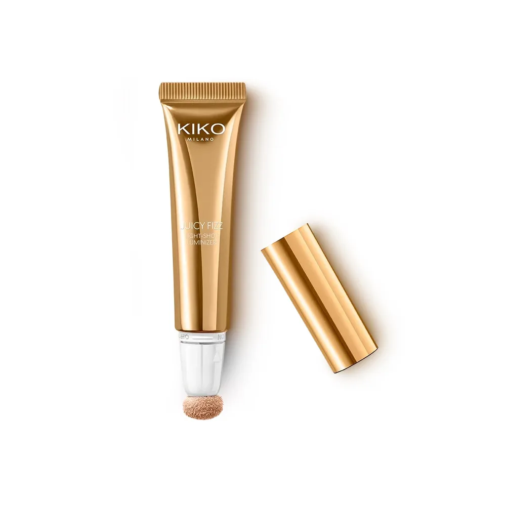 Хайлайтер для лица жидкий KIKO Milano Juicy Fizz Light-Shot с губкой-аппликатором, 01 Sunkissed Rose, 14 мл