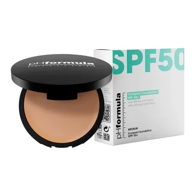 Компактная тональная пудра SPF50+ Compact Foundation, оттенок Medium pHformula, 10 г