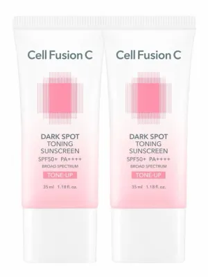 Крем солнцезащитный выравнивающий тон против пигментации Cell Fusion C Dark Spot Toning Sunscreen SPF50+, 2 x 35 мл