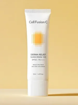 Крем солнцезащитный увлажняющий для всей семьи Cell Fusion C Derma Relief Sunscreen 100 SPF50+, 50 мл