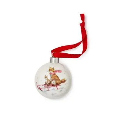 Royal Worcester Елочный шар Wrendale Designs Подвеска на елку 7 см, арт. WNTJ79011-XG