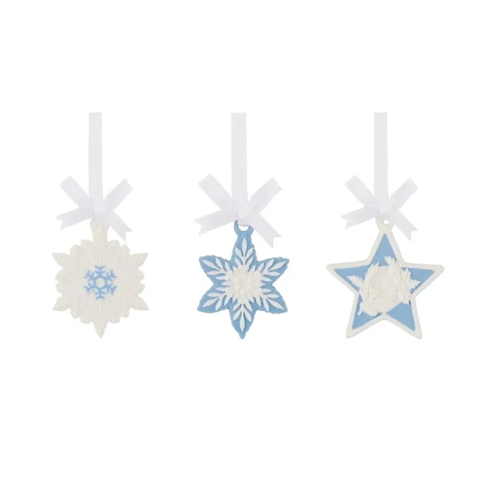 Wedgwood Набор из 3 подвесок Christmas Decorations 4,5 см снежинки