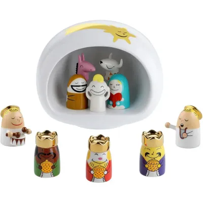 Alessi Вертеп с фигурками белый, арт. AMGI10SET