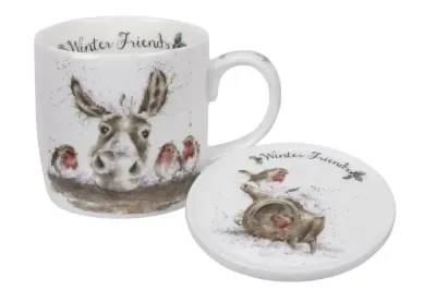 Royal Worcester Кружка с блюдцем Wrendale Designs 310 мл Зимние друзья