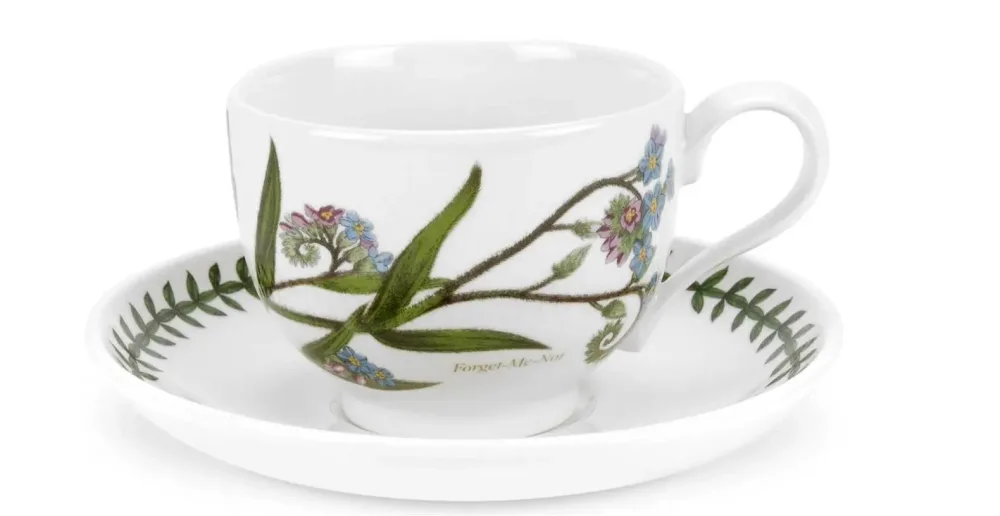 Portmeirion Ботанический сад 200 мл чайная чашка с блюдцем Forget Me Not