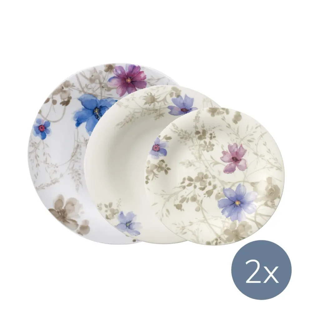 Villeroy & Boch Mariefleur Gris Базовый набор тарелок на 2 персоны