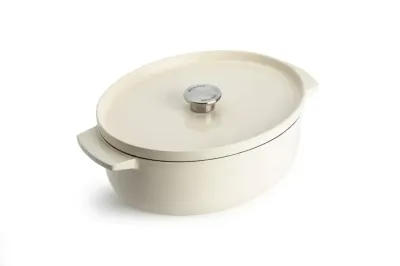 KitchenAid Овальный чугунный кастрюля 30 см 5,6 л крем